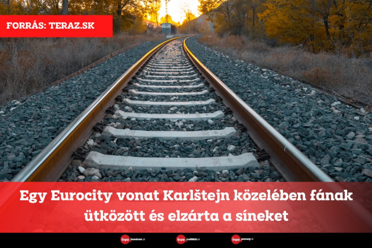 Egy Eurocity vonat Karlštejn közelében fának ütközött és elzárta a síneket