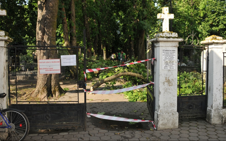 Somorja: a vihar okozta károk miatt tilos a temetőbe való belépés (Galéria)