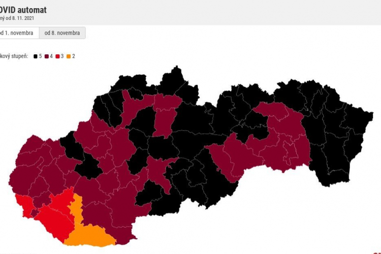 COVID-térkép: már csak két járás maradt narancssárga, az ország fele fekete besorolást kapott