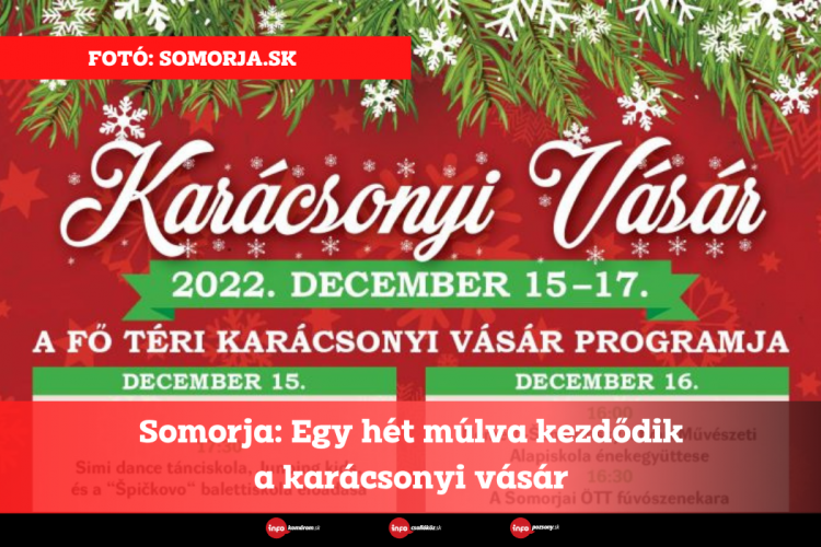 Somorja: Jövő héten kezdődik a karácsonyi vásár
