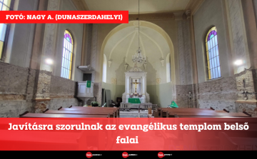 Dunaszerdahely: Javításra szorulnak az evangélikus templom belső falai 