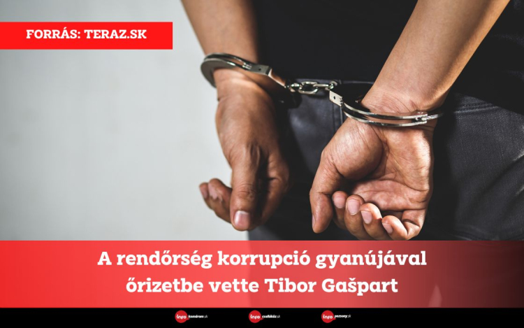 A rendőrség korrupció gyanújával őrizetbe vette Tibor Gašpart