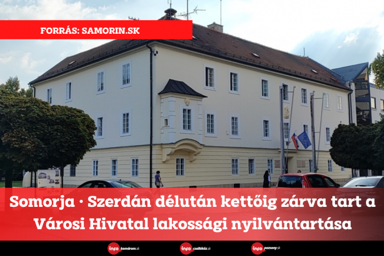 Somorja • Szerdán délután kettőig zárva tart a Városi Hivatal lakossági nyilvántartása