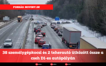 38 személygépkocsi és 2 teherautó ütközött össze a cseh D1-es autópályán