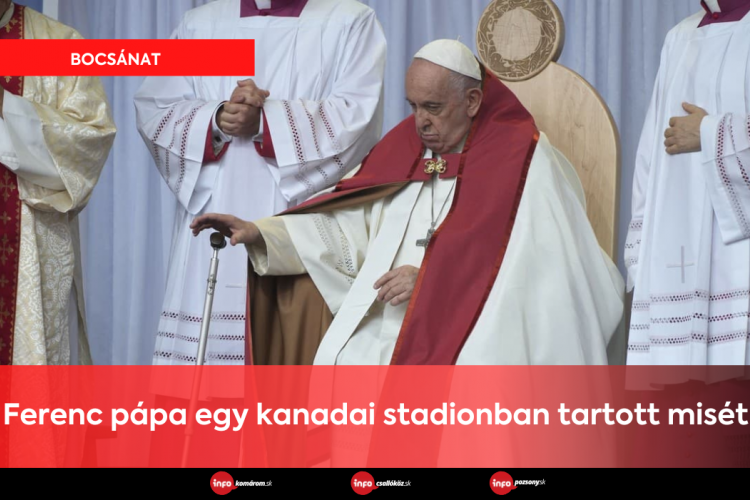 Ferenc pápa egy kanadai stadionban tartott misét