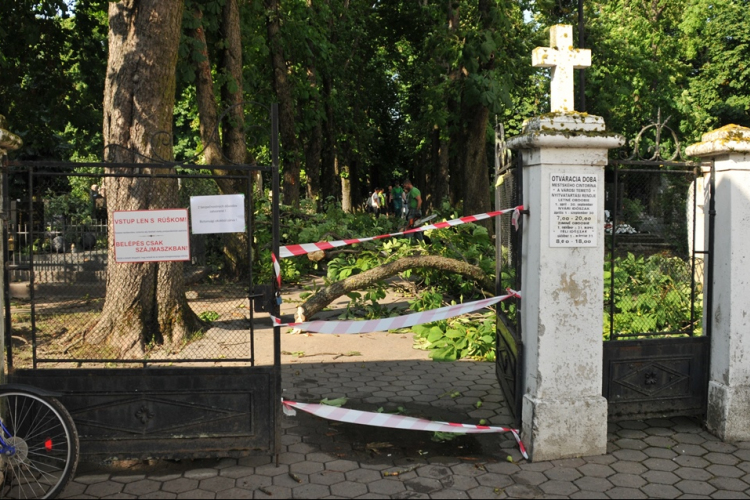 Somorja: a vihar okozta károk miatt tilos a temetőbe való belépés (Galéria)